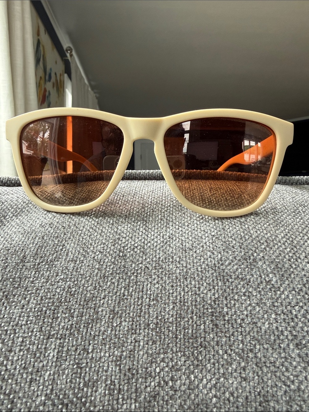 Women’s Goodr tan Frame Sunglasses with Brown Lenses “toasted marshmallow magic”